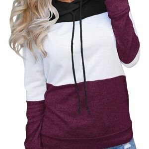 Topstype Tricolor Hoodie - Black, White & Maroon